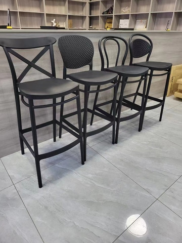 Modern Luxury General Use Cheap PP Plastic Barstool Commercial Kitchen High Counter Bar Chairs Bar Stools For Sale