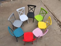 wedding chair party restaurant hotel chair Detachable Resin or Hard plastic cross back chair for event